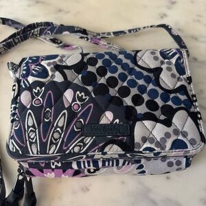 Vera Bradley Crossbody Bag, Mimosa Medallion pa - Black, Blue, Purple Pattern